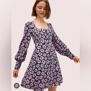 Kate Spade Flaire Flora Fluid Mini Dress Deep Spruce 00 Preppy Floral Luxury